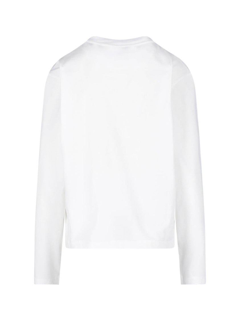 Jil Sander White Crewneck Long-Sleeve Cotton T-Shirt