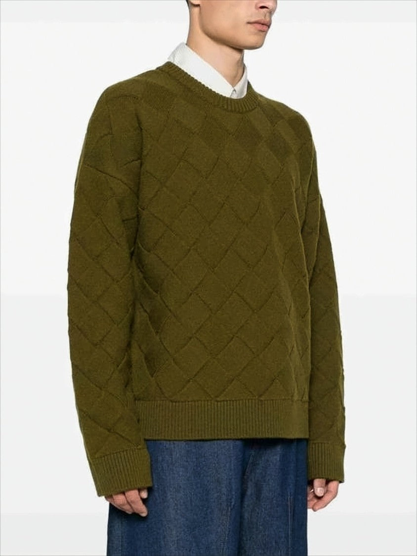 Bottega Veneta Textured Knit Sweater With Classic Crew Neckline