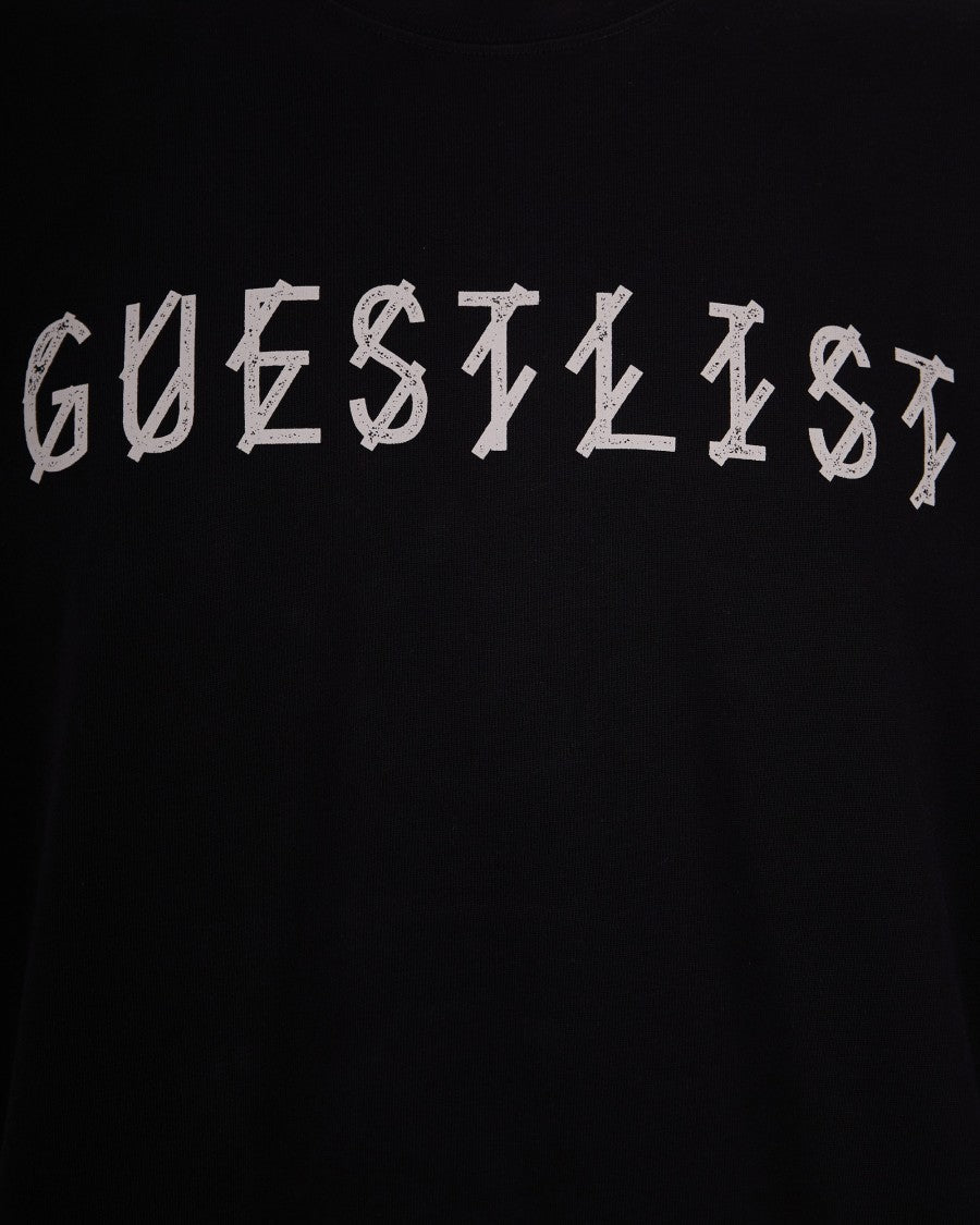 44 Label Group Graphic Black Cotton Guestlist T-Shirt