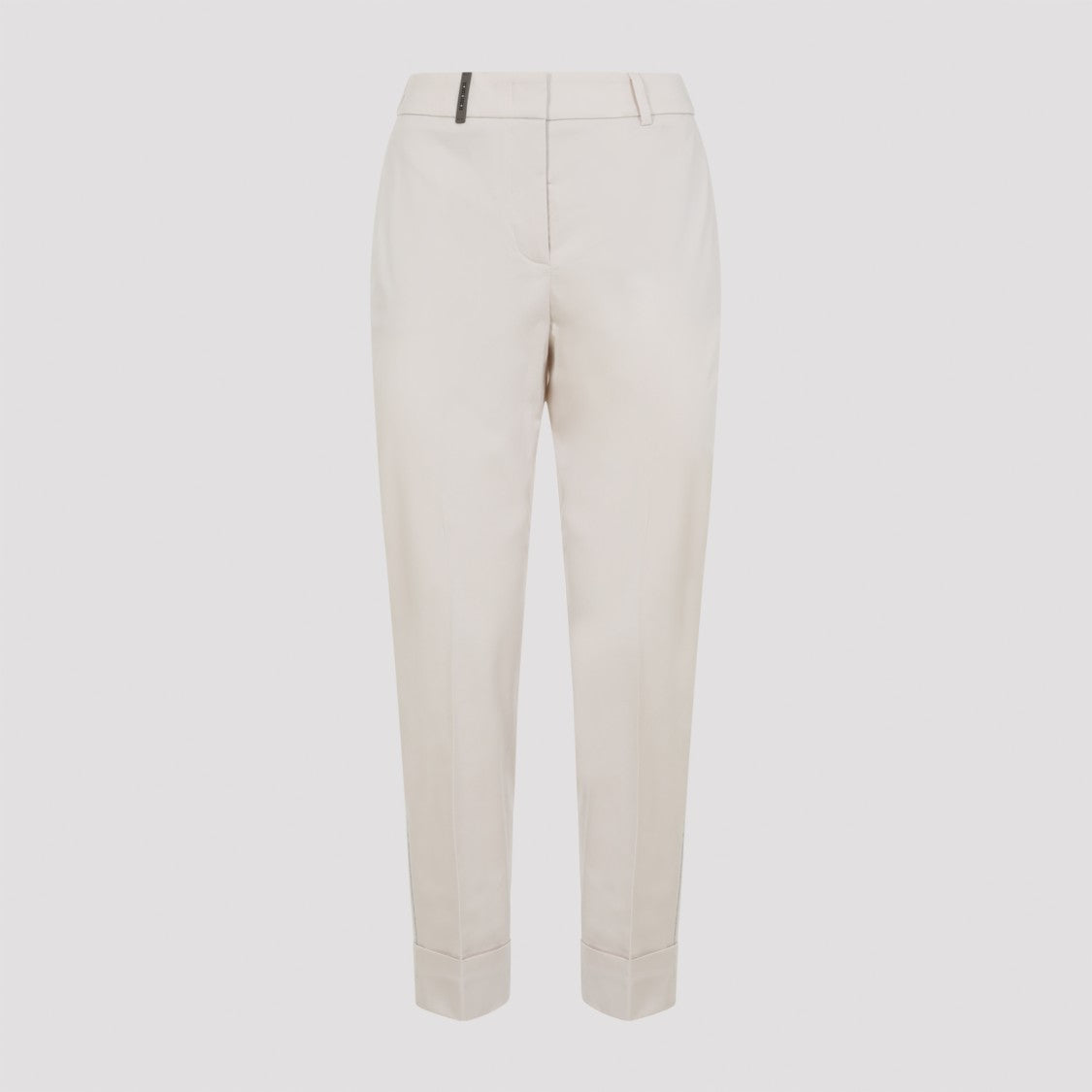 Peserico Beige Stretch Cotton Pants With Tailored Silhouette