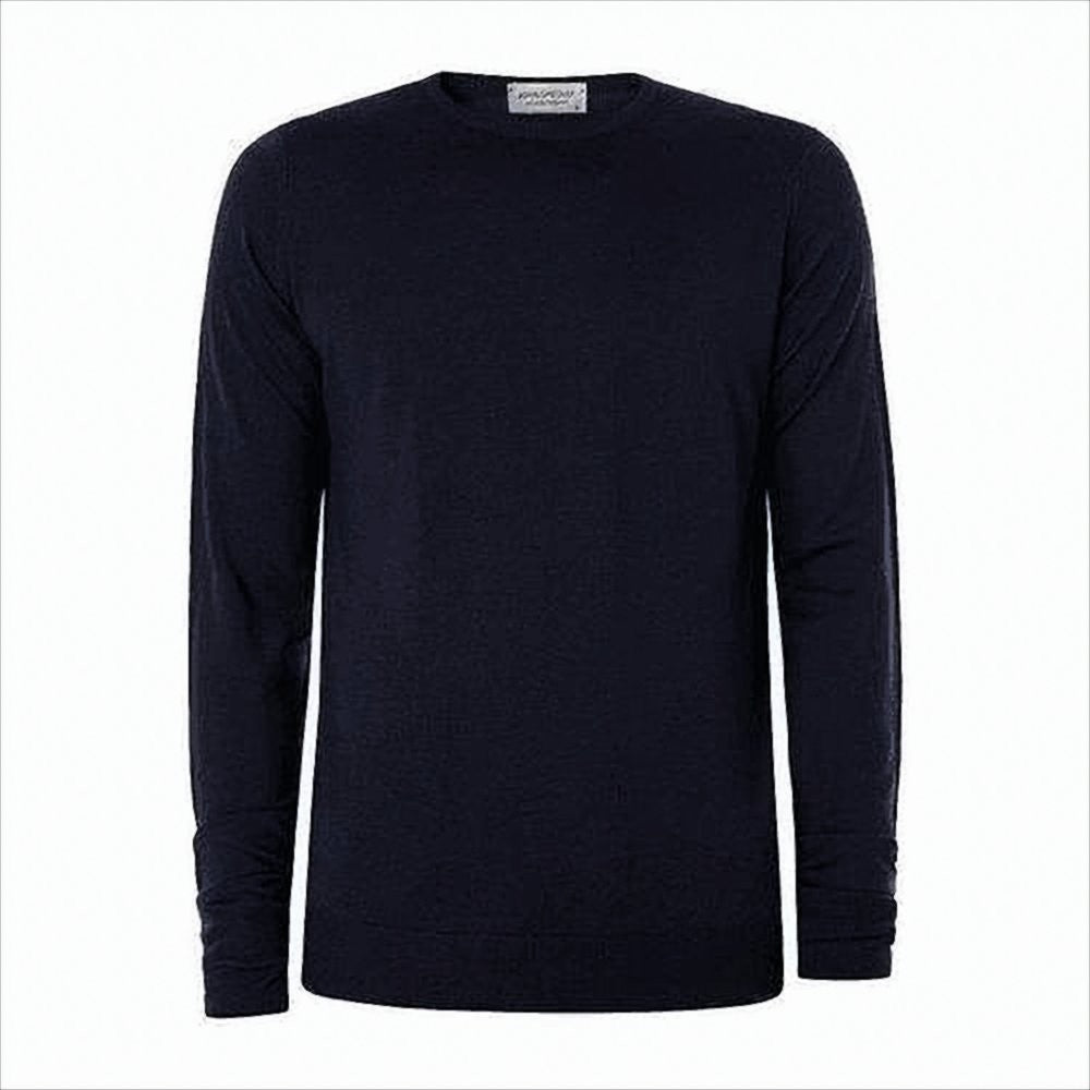John Smedley Fitted Blue Merino Wool Sweater