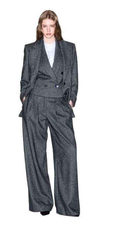 Armani Exchange Tailored Grey Blazer With Notch Lapel