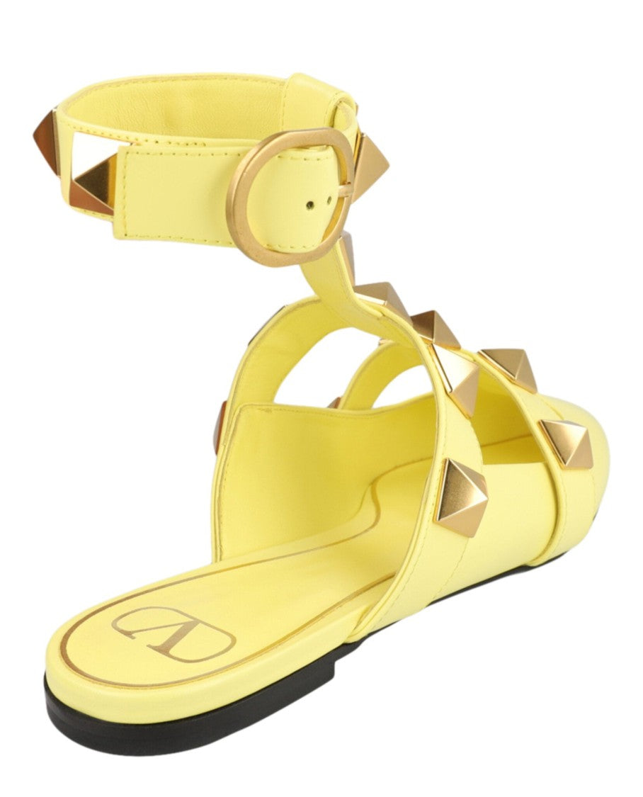 Valentino Roman Stud Caged Leather Ballet Flats