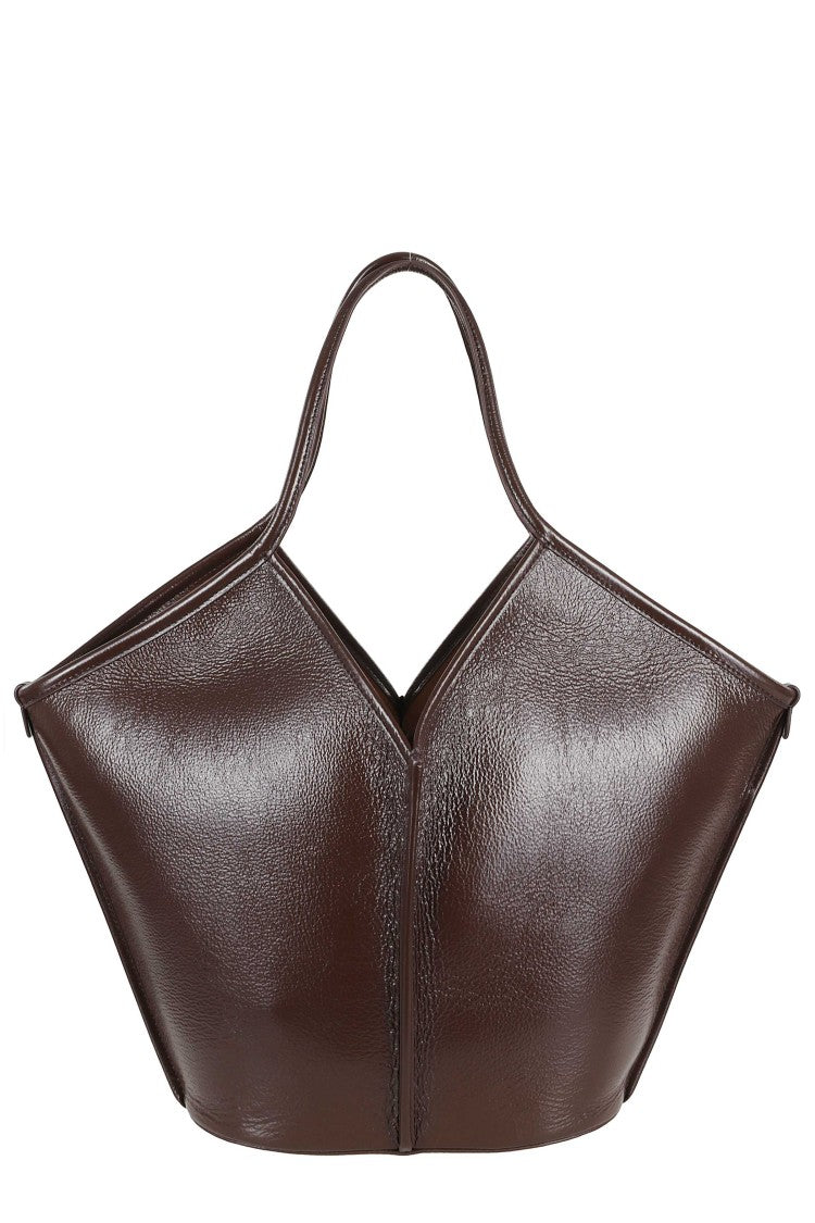 Hereu Dark Brown Calella Distressed Removable Clutch Leather Tote Bag
