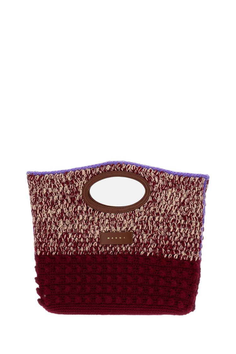 Marni Red Knotty Crochet Wool Knit Clutch
