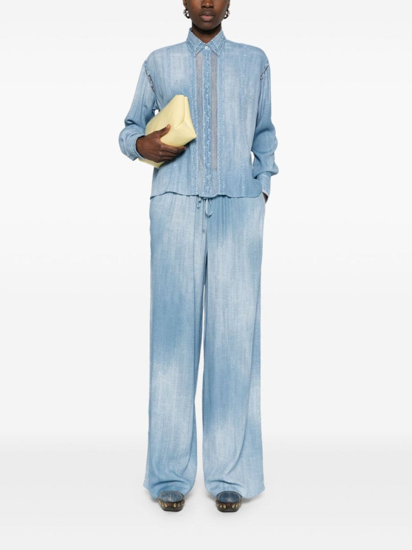 Ermanno Scervino Dart-Detailing Trousers With Embroidered Motif