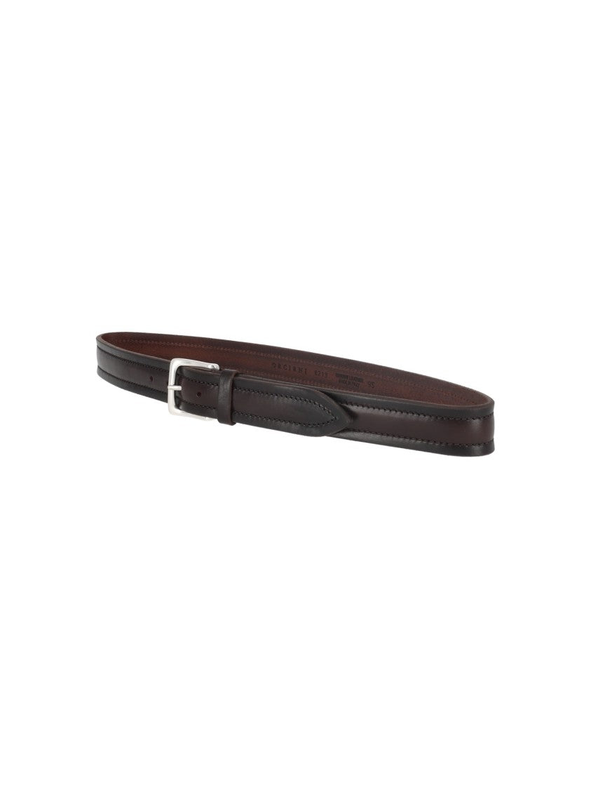 Claudio Orciani Brown Bull Soft Calf-Leather Belt