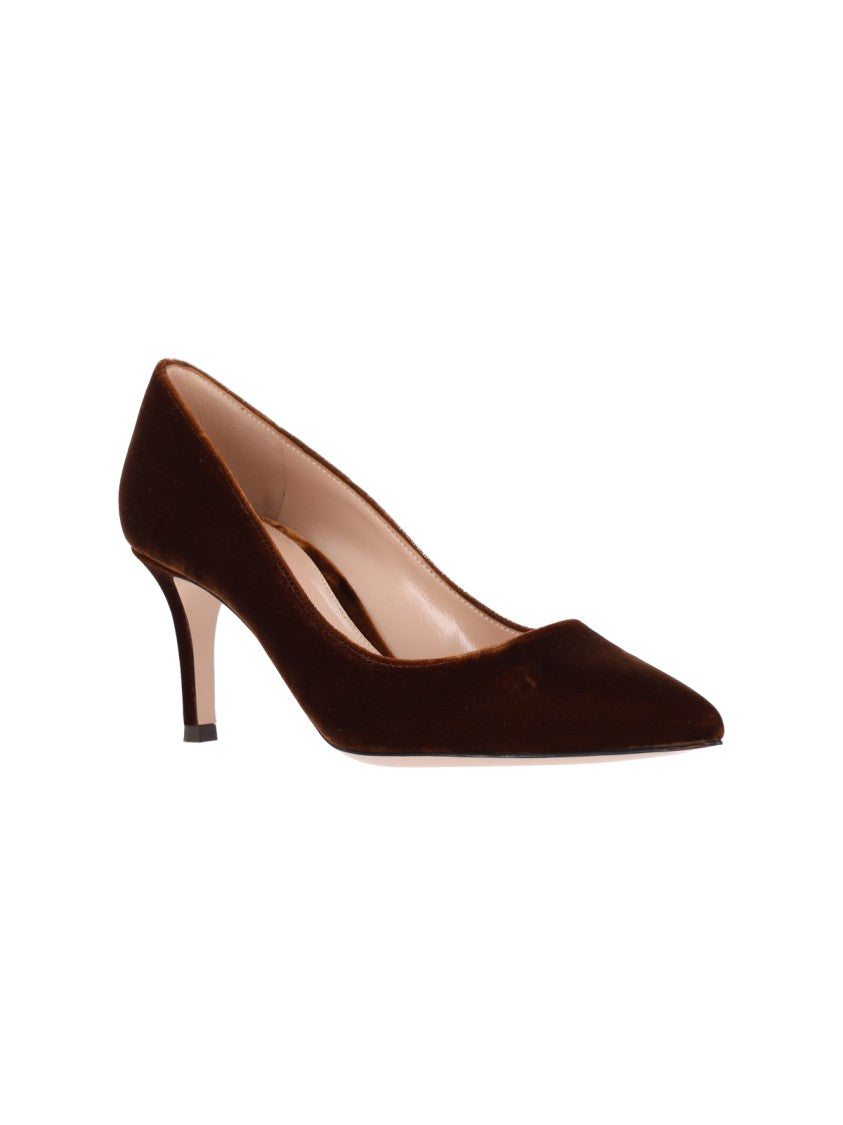 Gianvito Rossi Pointed-Toe Velvet Pumps With Stiletto Heel