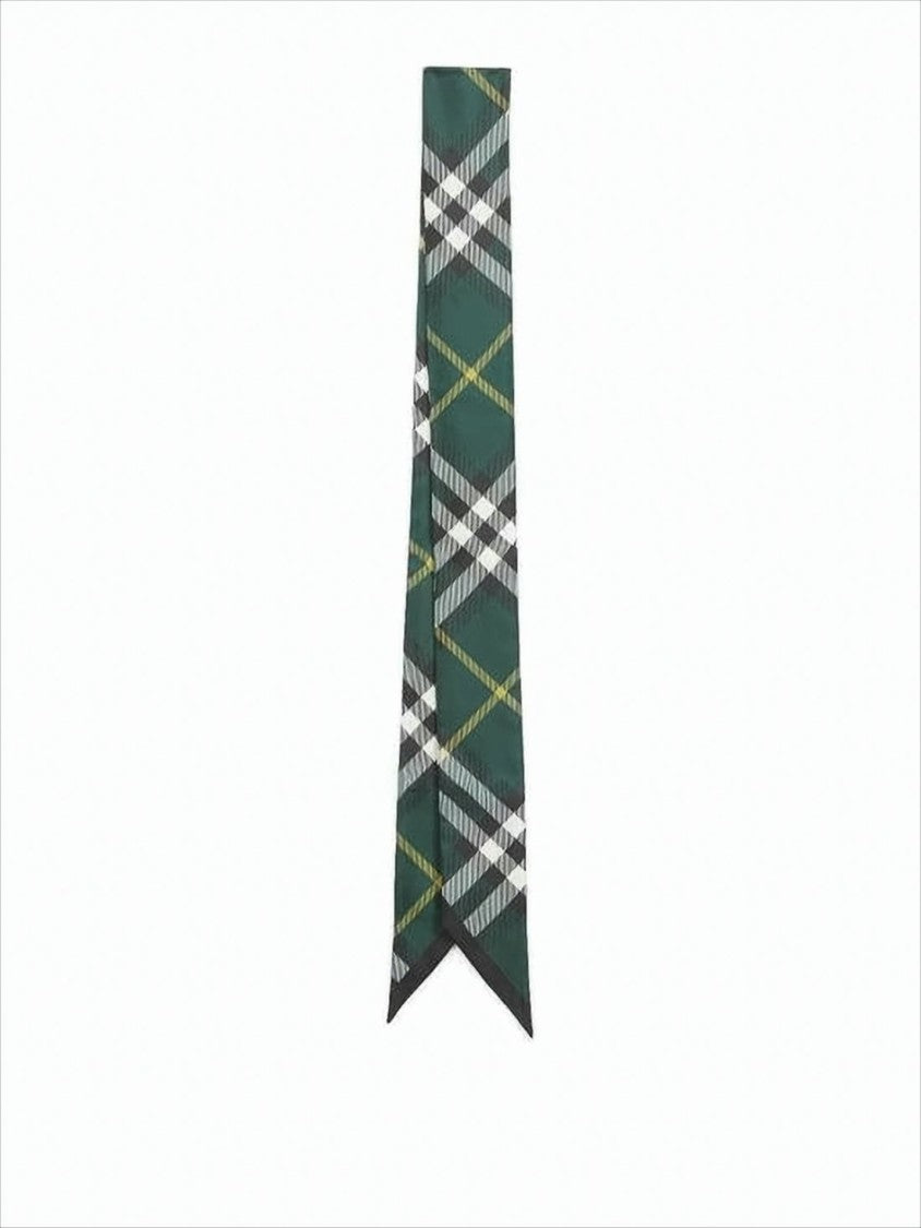 Burberry Plaid Silk Scarf With Pointed Ends