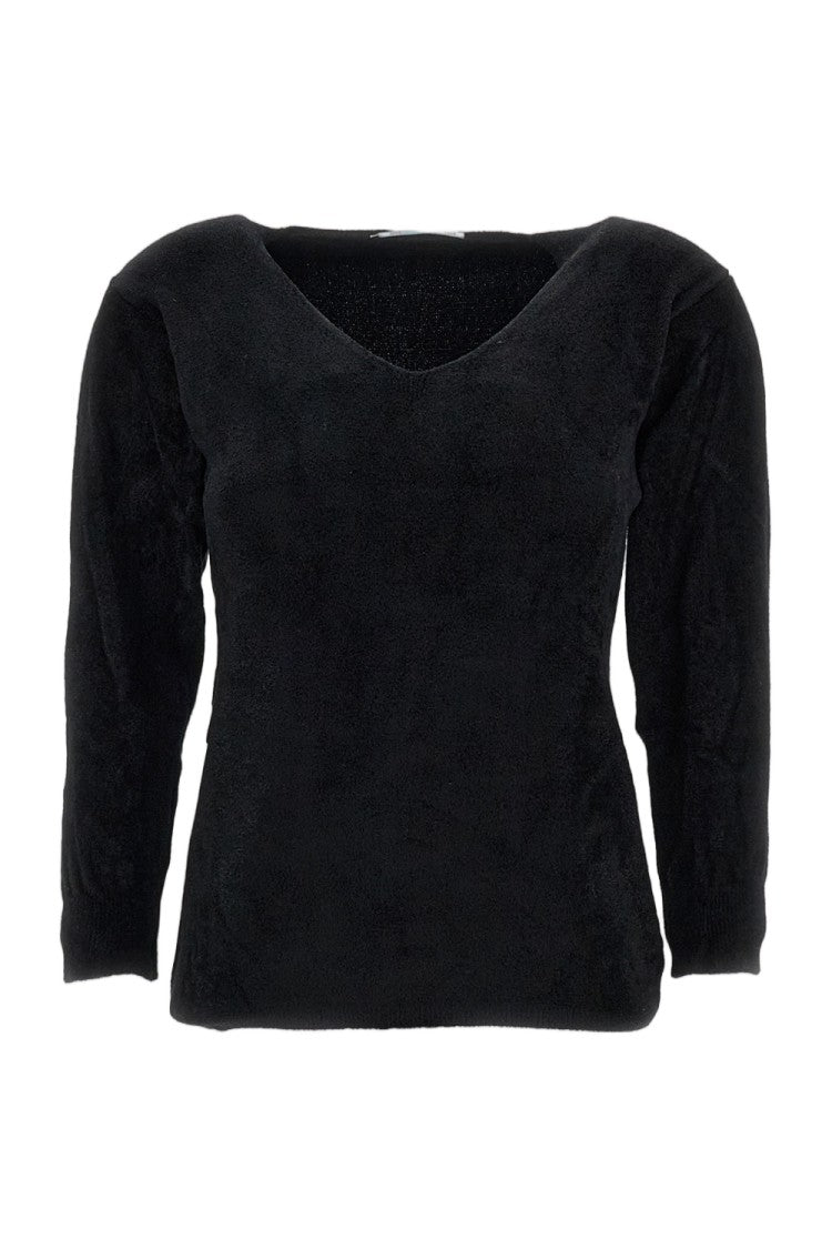Live V-Neck Top With 3/4 Sleeves In Soft Stretch Fabric