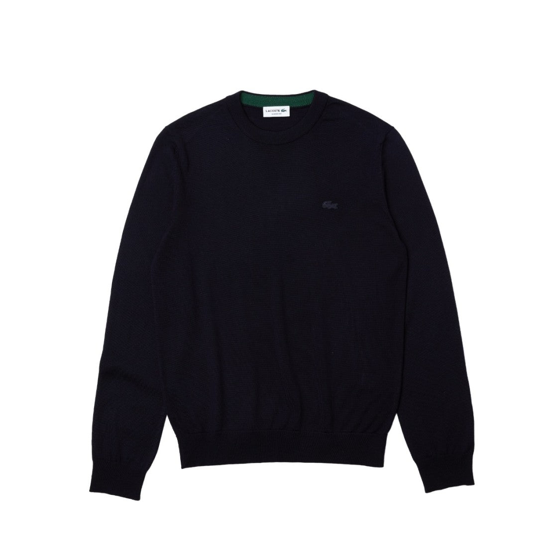 Lacoste Merino Wool Jersey Pullover With Ribbed Details