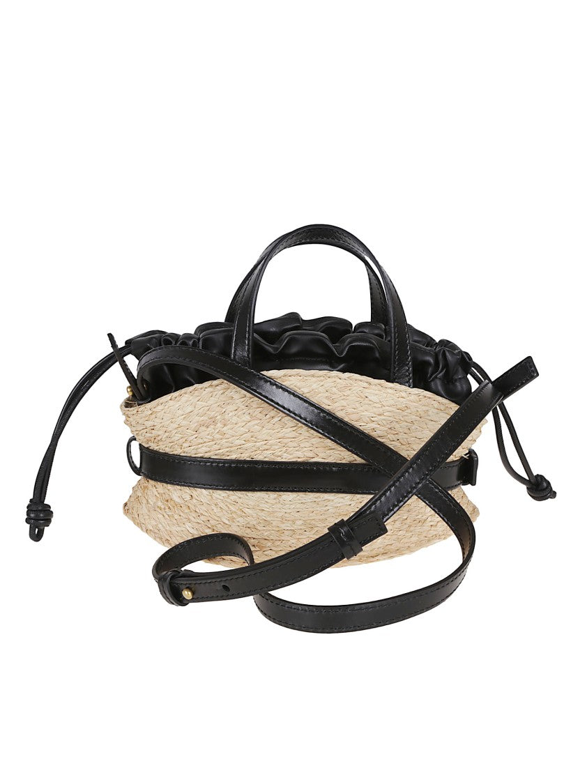 Balmain Woven Raffia Crossbody Bag