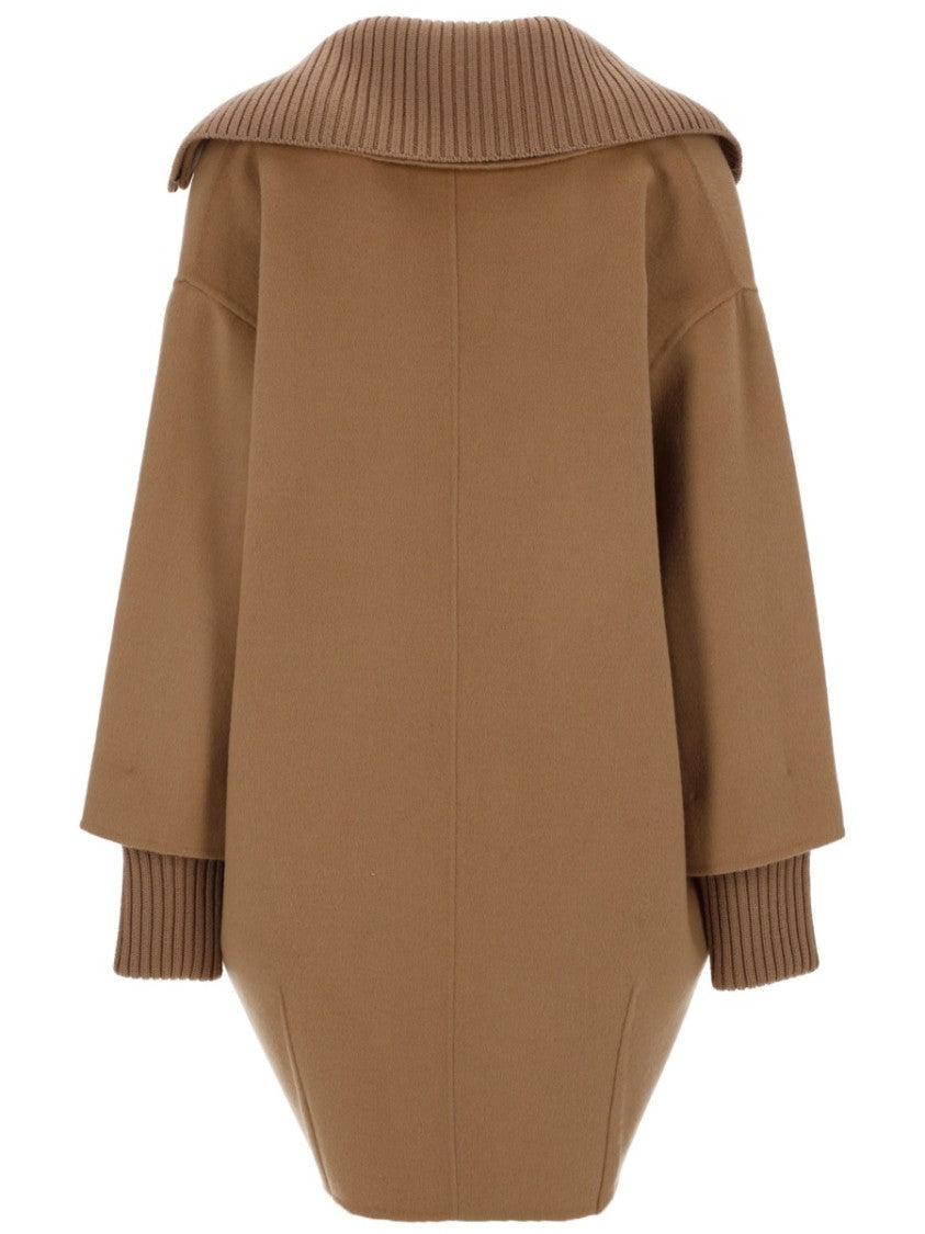 P.A.R.O.S.H. Grey Cocoon Double-Breasted Wool Coat