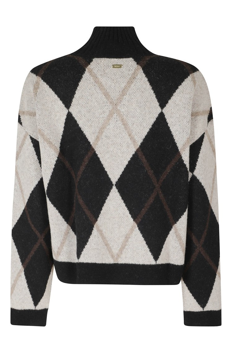 Barbour Multicolor Marlow Cropped Wool-Blend Knit Sweater