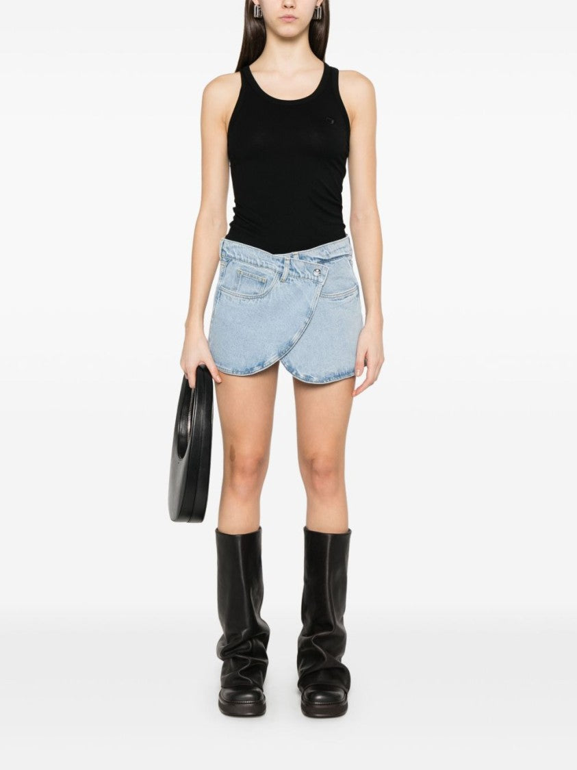 Coperni Light Blue Press Stud Denim Skirt