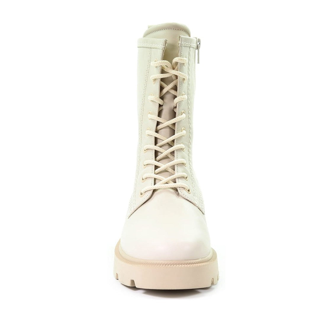 Gabor Beige Chunky Sole Lace-Up Leather Ankle Boots