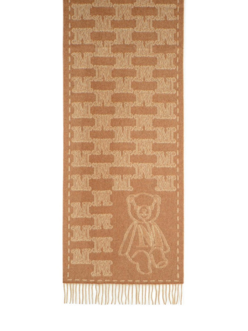 Max Mara 'Wsteddyc' Beige Jacquard Cachemire Stole