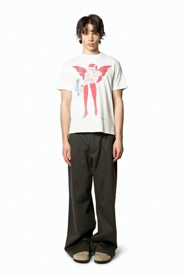Our Legacy Relaxed-Fit White T-Shirt With Bold Graphic Print