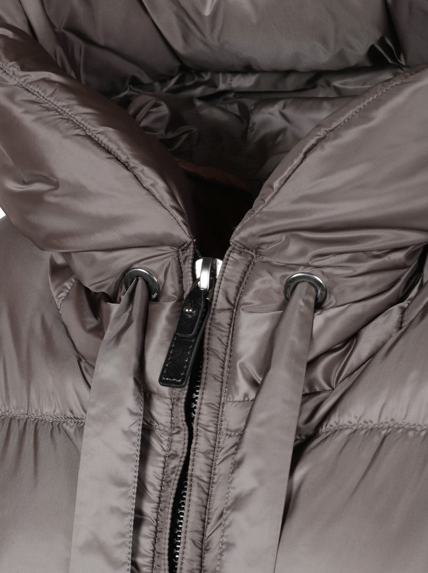 Max Mara Quilted Down Coat With Hood And Front Zipper Closure