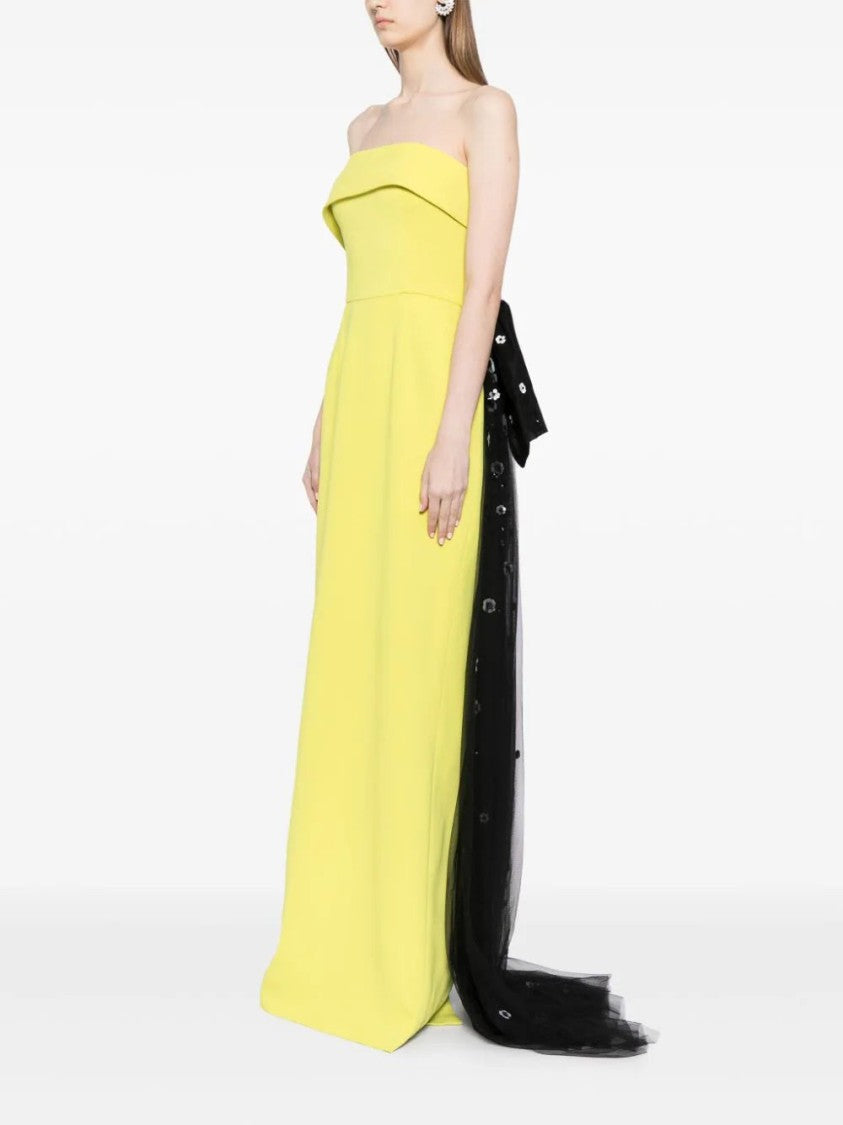 Saiid Kobeisy Crepe Off-Shoulder Dress With A Tulle Bow