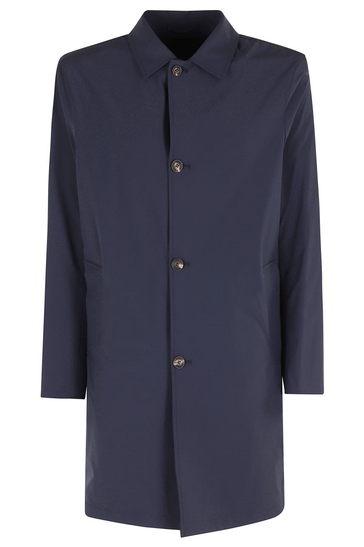 Kired Midnight Blue Reversible Buttoned Polyamide Coat