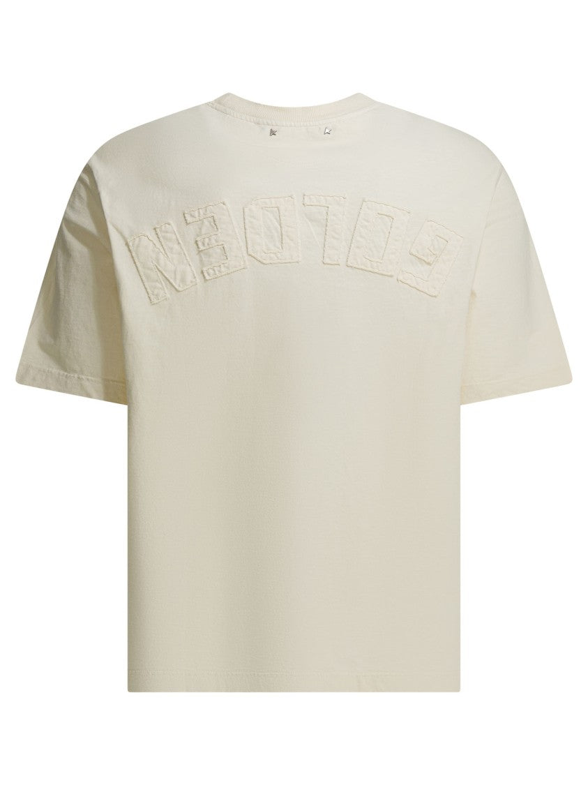 Golden Goose Relaxed Fit Cotton T-Shirt With Subtle Raised Lettering