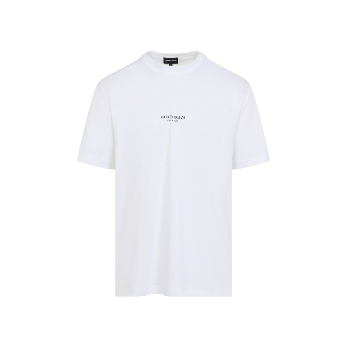 Giorgio Armani Optical White Cotton T-Shirt With Subtle Logo Detail