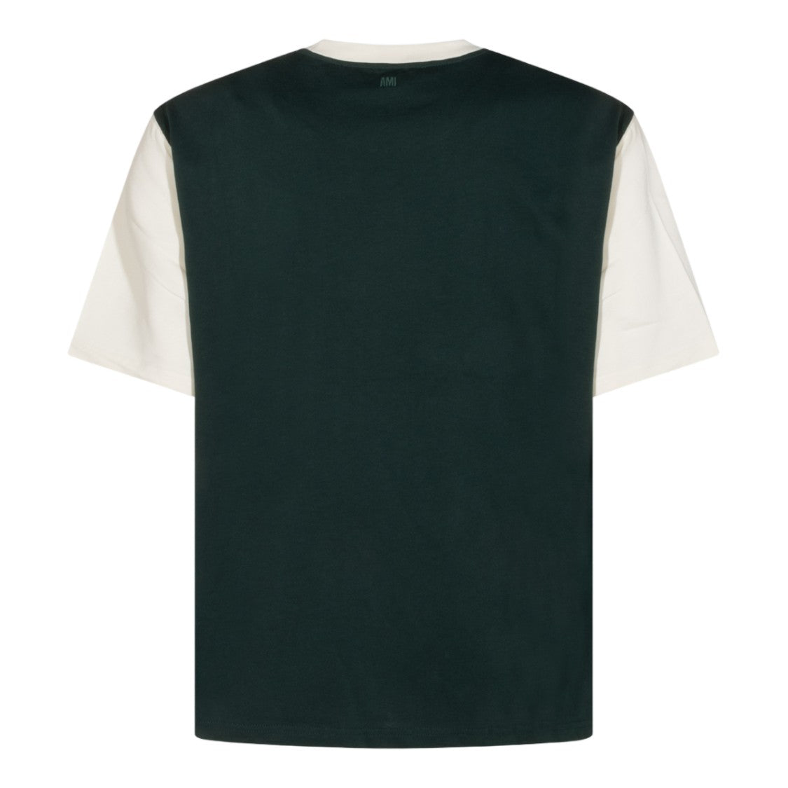 Ami Paris Color-Block Short-Sleeve T-Shirt With Textured Lettering