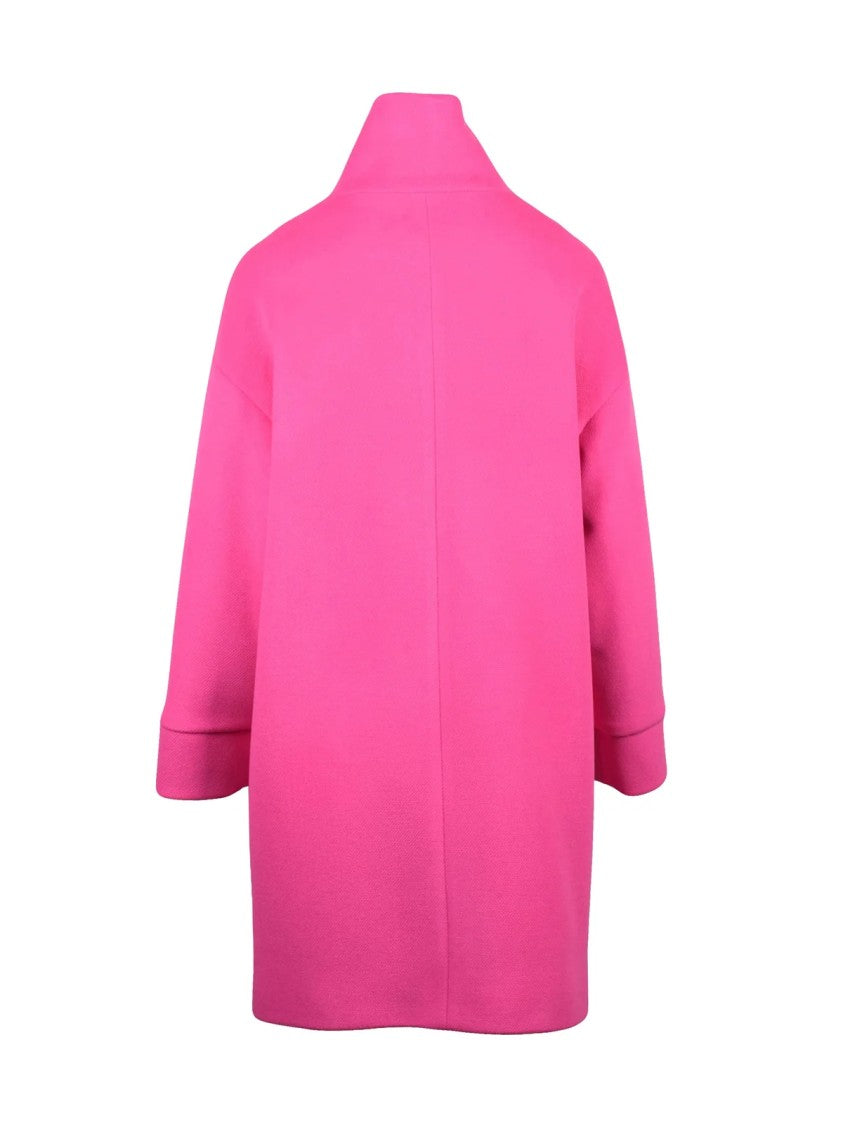 Oliver Horigamy Fuchsia Virgin Wool-Blend Chenille Coat