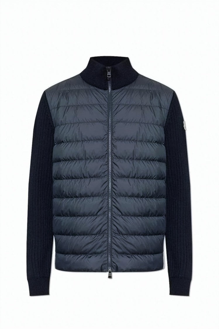 Moncler Quilted Knit Cardigan With Goose Down Insulation