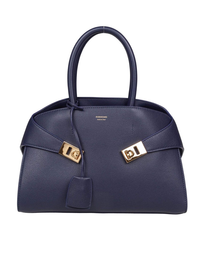 Salvatore Ferragamo Ferragamo Hug Th M Leather Handbag, Blue