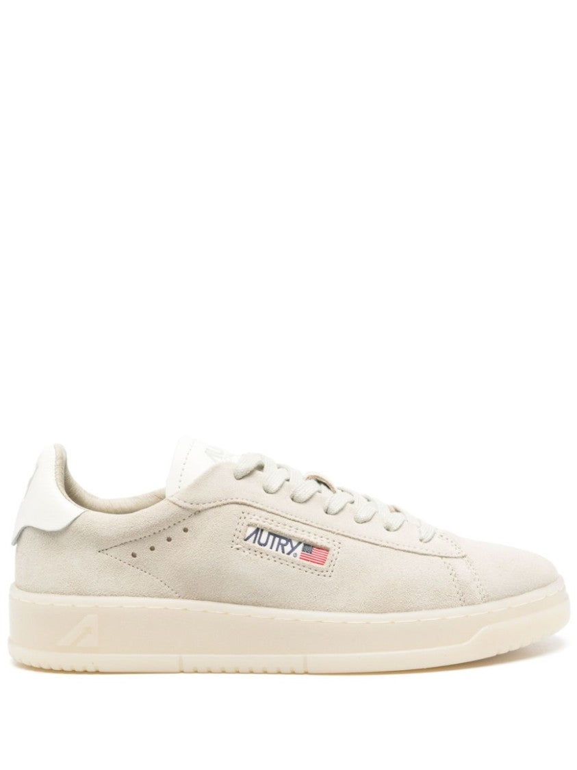 Autry Low-Top Beige Suede Sneakers