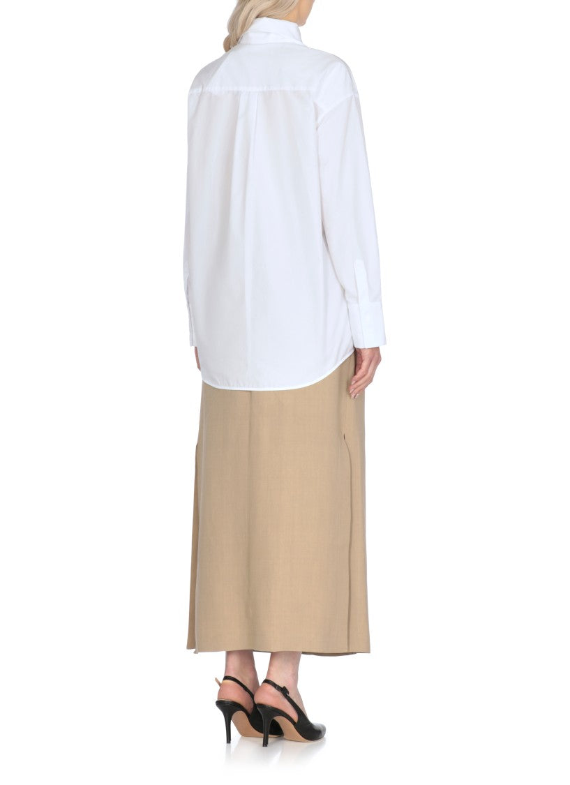 Fabiana Filippi White Cotton Shirt With Structured Collar