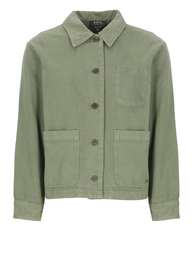 A.P.C. Textured Cotton Shirt With Classic Collar