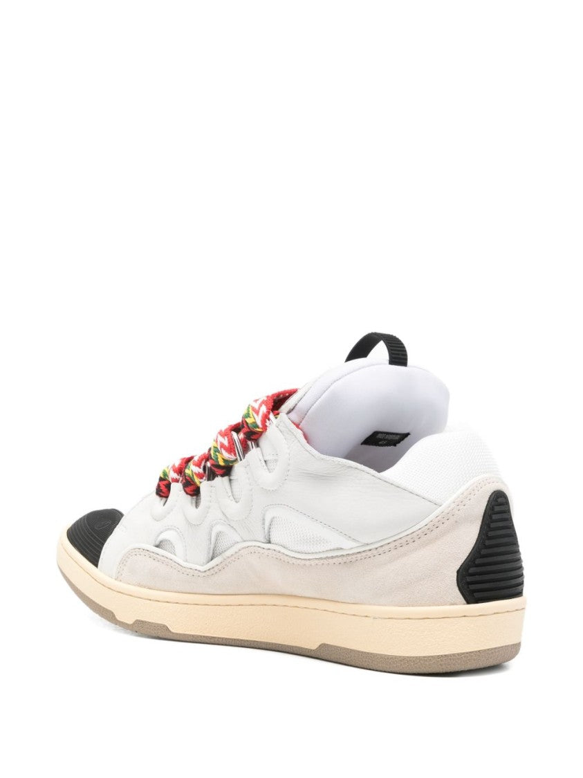 Lanvin Silk And Nylon Sneakers With Multicolored Zigzag Laces