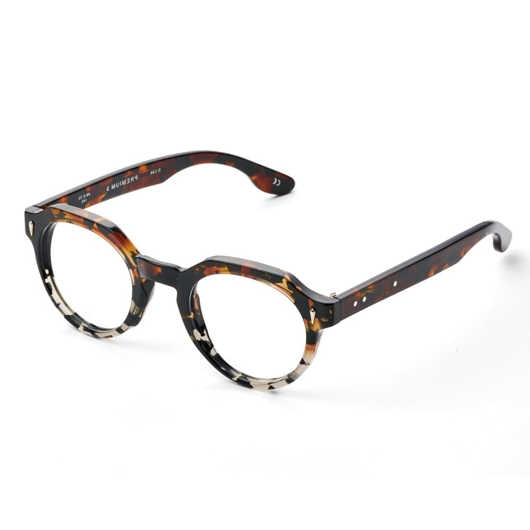 Kador Tortoiseshell Premium 9 Keyhole Round Eyeglasses