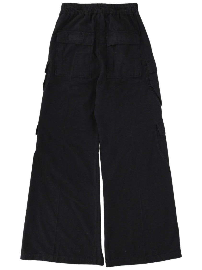 Drkshdw By Rick Owens Black Cargo Wide-Leg Pants