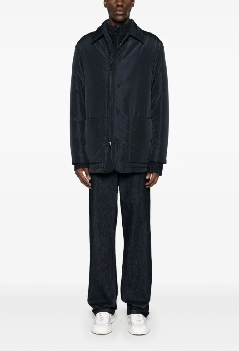 Emporio Armani Overcoat With Design And Warmth