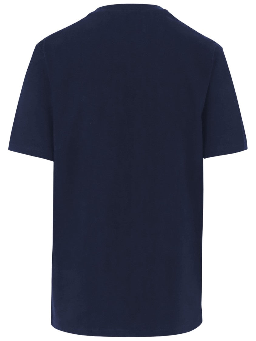 Jil Sander Navy Blue Logo Cotton T-Shirt