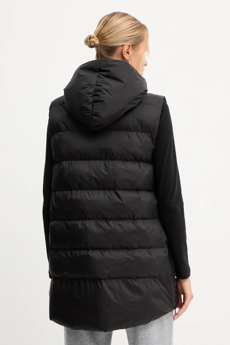 Max Mara Quilted Black Padded Gilet With Hood