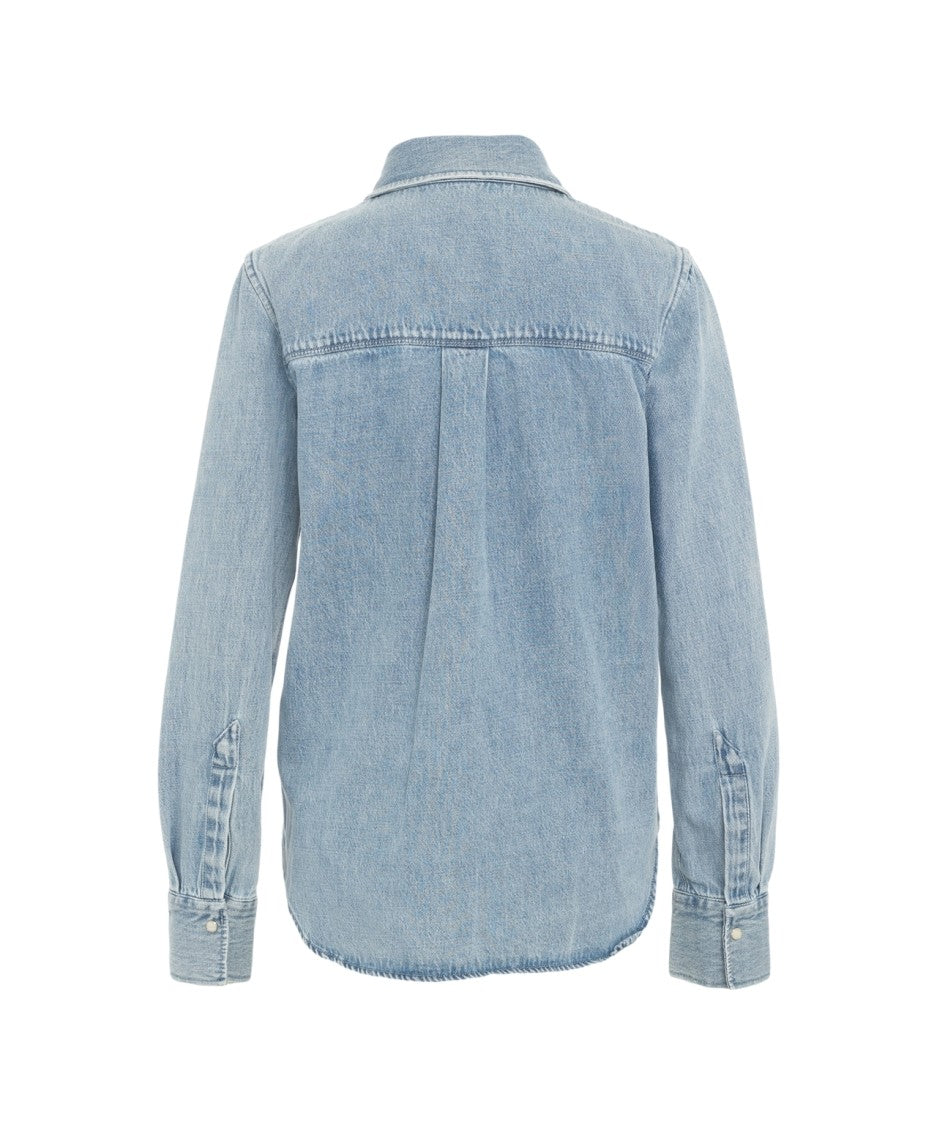 Closed Denim Button-Down Shirt With Pearlescent Buttons And Structured Collar
