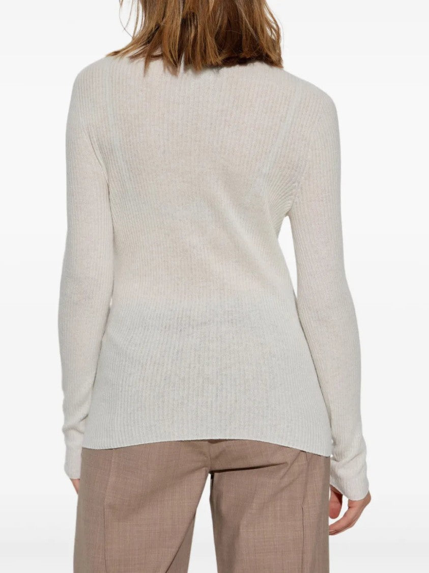 Fabiana Filippi Finely Ribbed Long-Sleeved Top With Roll Neck
