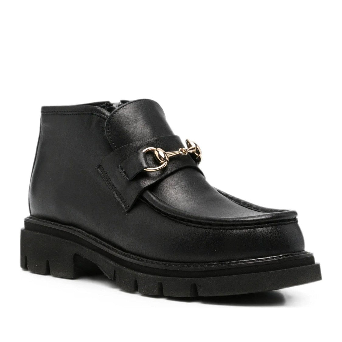 Sergio Moretti Black Leather Metallic Bit Boots