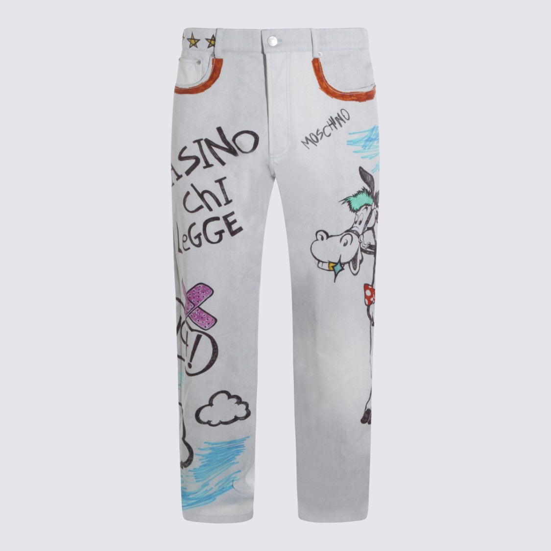Moschino White Cotton Jeans