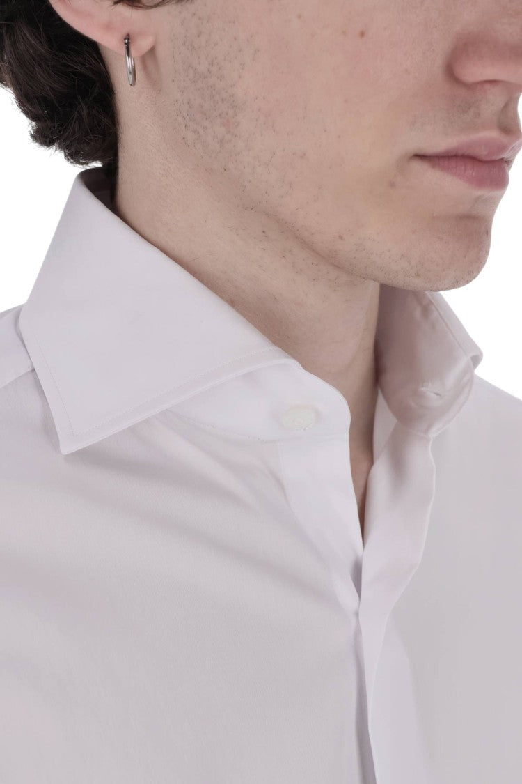 Finamore Napoli Poplin Stretch Cotton Shirt