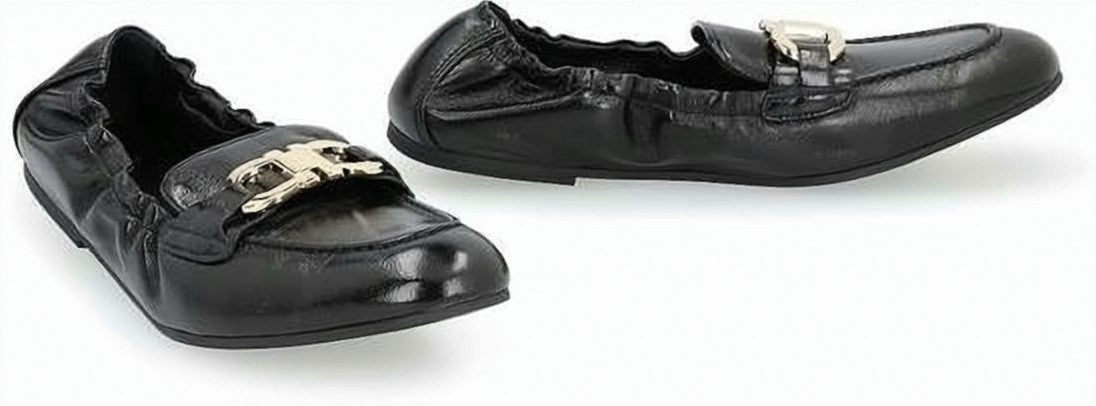 Salvatore Ferragamo Gathered Napa Leather Flat Shoes