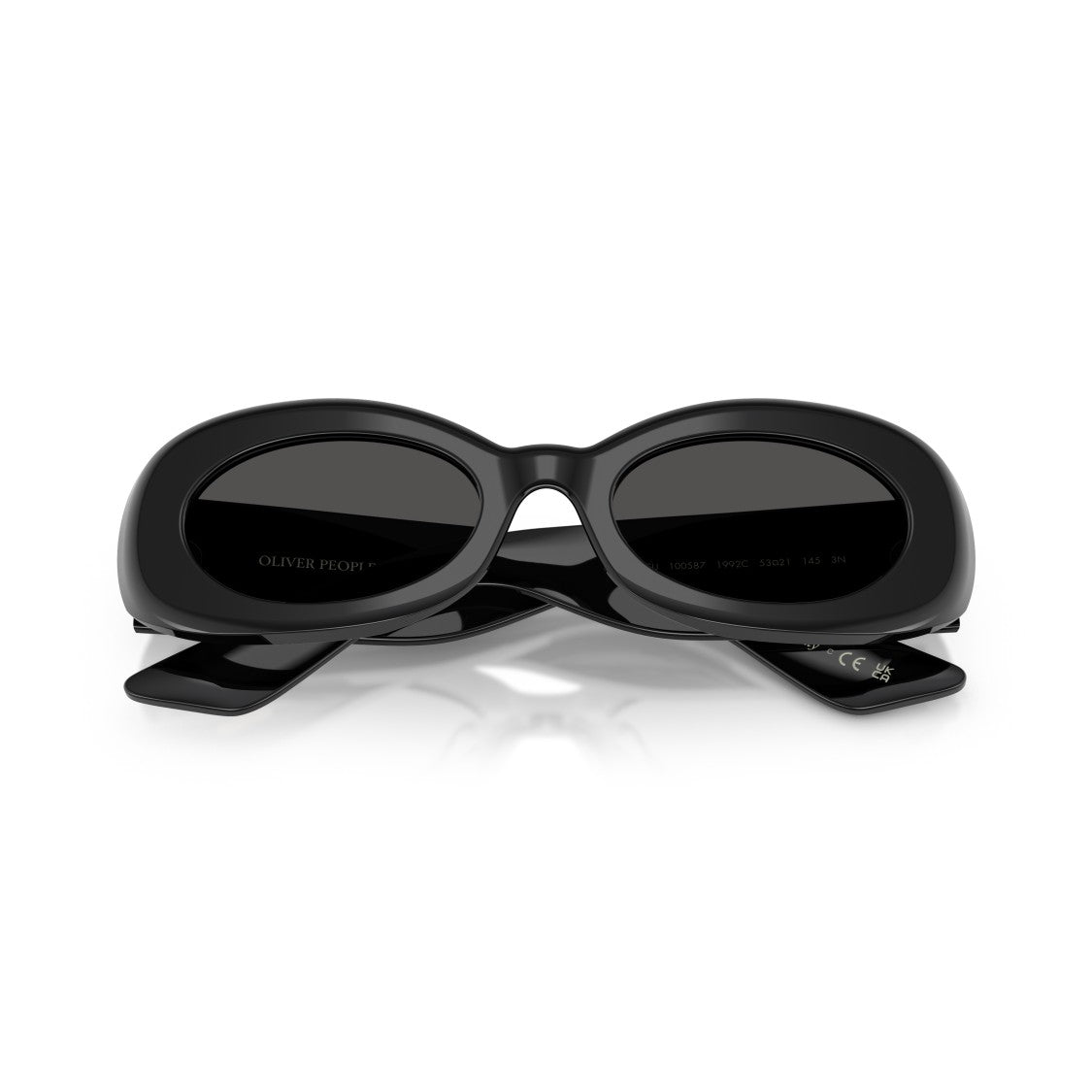 Oliver Peoples 0Ov5606su Oversized Black Acetate Sunglasses With Gold Accents