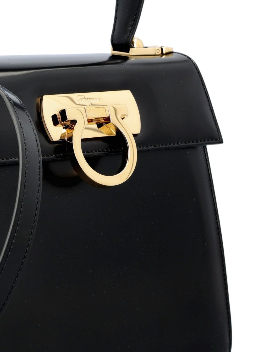 Salvatore Ferragamo Structured Smooth Leather Shoulder Bag