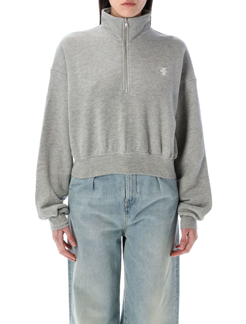 Eterne Half-Zip Cropped Sweatshirt
