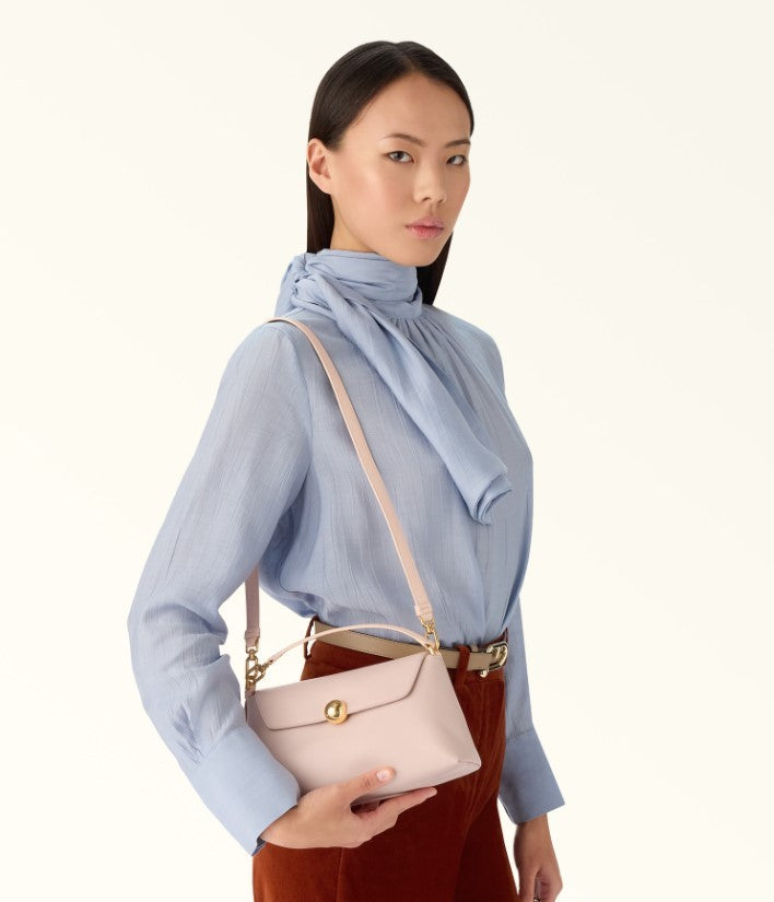 Furla Grained Nappa Leather Trapeze Crossbody Bag